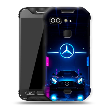 Силиконовый чехол на AGM X2 с принтом Mercedes Мерседес