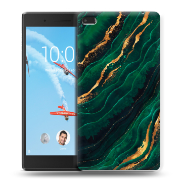 Силиконовый чехол на планшета Lenovo Tab 4 7 с принтом Мрамор зеленое золото Силиконовый чехол на планшета Lenovo Tab 4 7 с принтом Мрамор зеленое золото