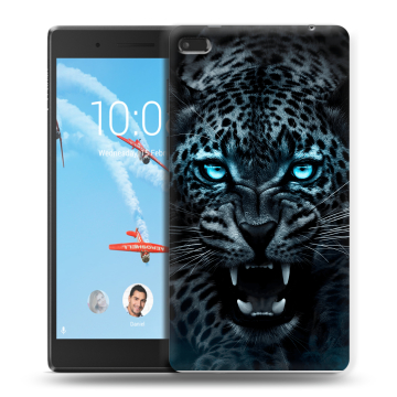 Силиконовый чехол на планшета Lenovo Tab 4 7 с принтом Темный леопард Силиконовый чехол на планшета Lenovo Tab 4 7 с принтом Темный леопард