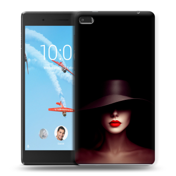 Силиконовый чехол на Lenovo Tab 4 7 с принтом Девушка в шляпе