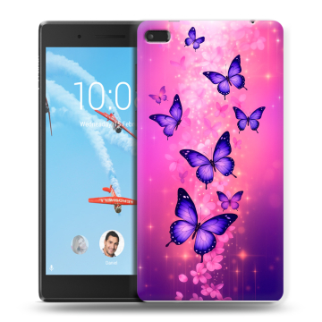 Силиконовый чехол на Lenovo Tab 4 7 с принтом Бабочки