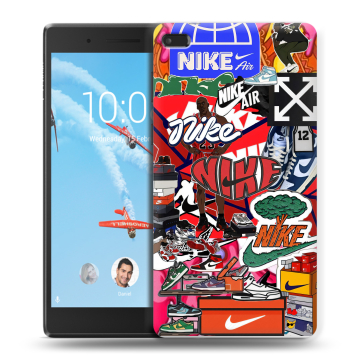 Силиконовый чехол на Lenovo Tab 4 7 с принтом Найк Nike яркий