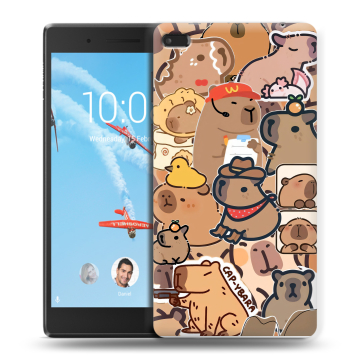 Силиконовый чехол на Lenovo Tab 4 7 с принтом капибара Силиконовый чехол на Lenovo Tab 4 7 с принтом капибара