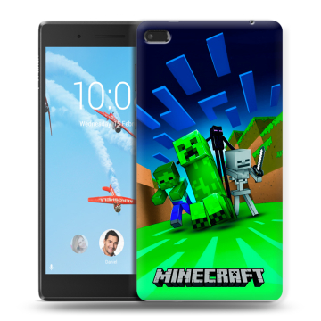 Силиконовый чехол на Lenovo Tab 4 7 с принтом Майнкрафт Силиконовый чехол на Lenovo Tab 4 7 с принтом Майнкрафт