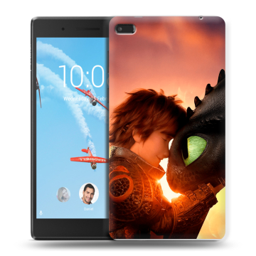 Силиконовый чехол на Lenovo Tab 4 7 с принтом Как приручить дракона Силиконовый чехол на Lenovo Tab 4 7 с принтом Как приручить дракона