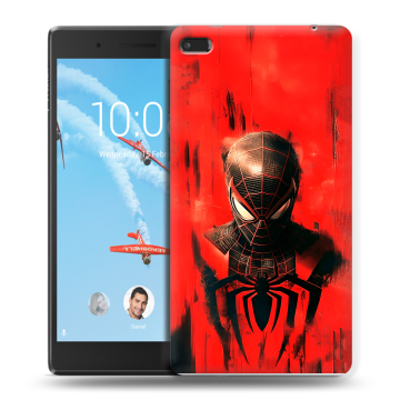 Силиконовый чехол на Lenovo Tab 4 7 с принтом человек паук spiderman