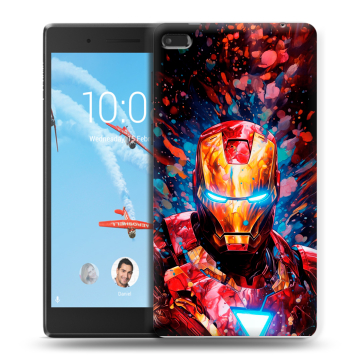 Силиконовый чехол на Lenovo Tab 4 7 с принтом Железный человек Ironman