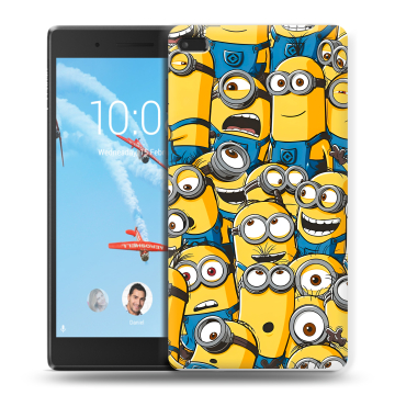 Силиконовый чехол на Lenovo Tab 4 7 с принтом Миньоны