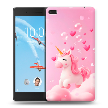 Силиконовый чехол на Lenovo Tab 4 7 с принтом Единорог