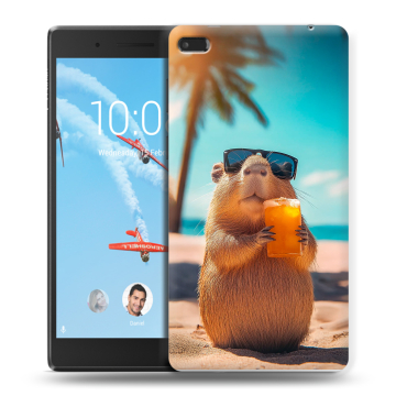 Силиконовый чехол на Lenovo Tab 4 7 с принтом Капибара