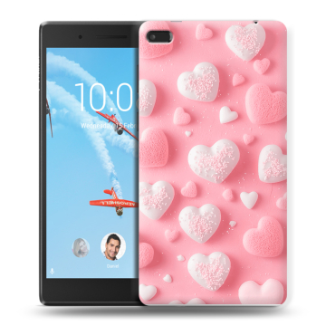 Силиконовый чехол на Lenovo Tab 4 7 с принтом Сердечки