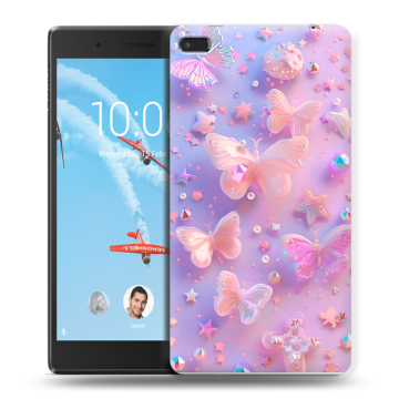 Силиконовый чехол на Lenovo Tab 4 7 с принтом Бабочки