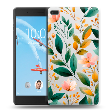 Силиконовый чехол на Lenovo Tab 4 7 с принтом Цветы паттерн
