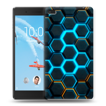 Силиконовый чехол на Lenovo Tab 4 7 с принтом Неоновые соты
