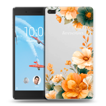 Силиконовый чехол на Lenovo Tab 4 7 с принтом Цветы принт