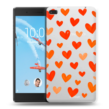 Силиконовый чехол на Lenovo Tab 4 7 с принтом Сердечки