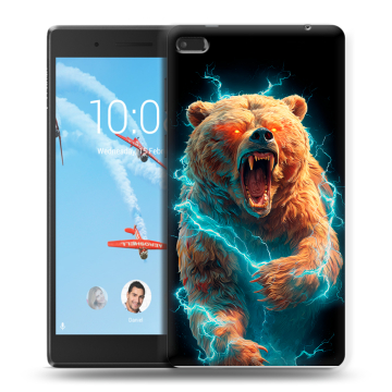 Силиконовый чехол на Lenovo Tab 4 7 с принтом Медведь