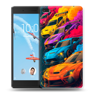 Силиконовый чехол на Lenovo Tab 4 7 с принтом Тачки
