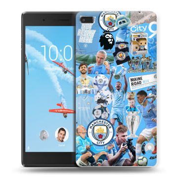 Силиконовый чехол на Lenovo Tab 4 7 с принтом Man City Манчестер Сити