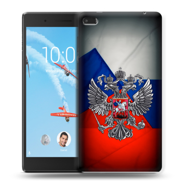 Силиконовый чехол на Lenovo Tab 4 7 с принтом Флаг России