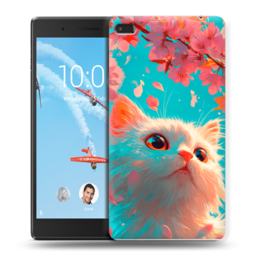 Силиконовый чехол на Lenovo Tab 4 7 с принтом Красивый кот