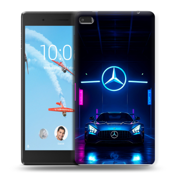 Силиконовый чехол на Lenovo Tab 4 7 с принтом Mercedes Мерседес