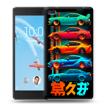 Силиконовый чехол на Lenovo Tab 4 7 с принтом машины тачки