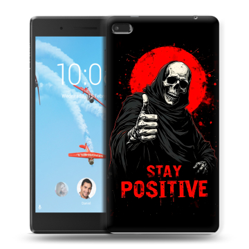 Силиконовый чехол на Lenovo Tab 4 7 с принтом смешной скелет Силиконовый чехол на Lenovo Tab 4 7 с принтом смешной скелет