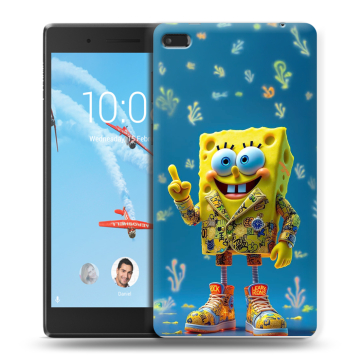 Силиконовый чехол на Lenovo Tab 4 7 с принтом Спанч боб Спанчбоб