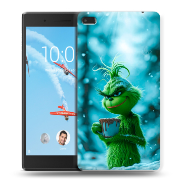 Силиконовый чехол на Lenovo Tab 4 7 с принтом Новый год гринч Силиконовый чехол на Lenovo Tab 4 7 с принтом Новый год гринч