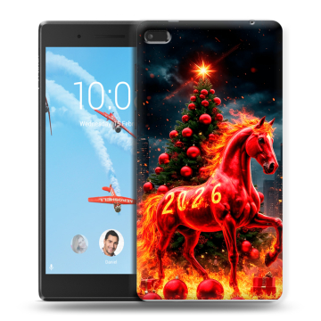 Силиконовый чехол на Lenovo Tab 4 7 с принтом Новый год Силиконовый чехол на Lenovo Tab 4 7 с принтом Новый год