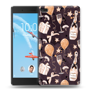Силиконовый чехол на Lenovo Tab 4 7 с принтом Новый год Силиконовый чехол на Lenovo Tab 4 7 с принтом Новый год