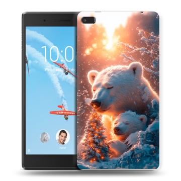 Силиконовый чехол на Lenovo Tab 4 7 с принтом Новый год