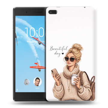 Силиконовый чехол на Lenovo Tab 4 7 с принтом женский