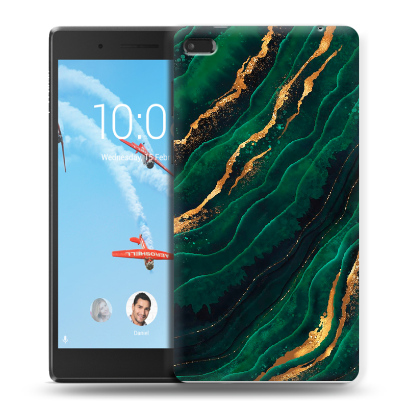 Силиконовый чехол на Lenovo Tab 4 7 с принтом Мрамор зеленое золото Силиконовый чехол на Lenovo Tab 4 7 с принтом Мрамор зеленое золото