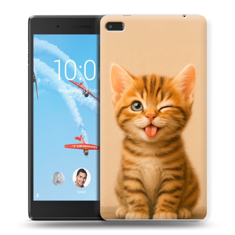 Силиконовый чехол на Lenovo Tab 4 7 с принтом котенок Силиконовый чехол на Lenovo Tab 4 7 с принтом котенок
