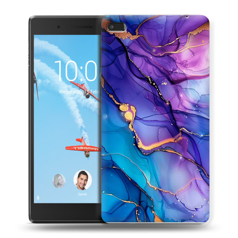 Силиконовый чехол на Lenovo Tab 4 7 с принтом синий мрамор Силиконовый чехол на Lenovo Tab 4 7 с принтом синий мрамор