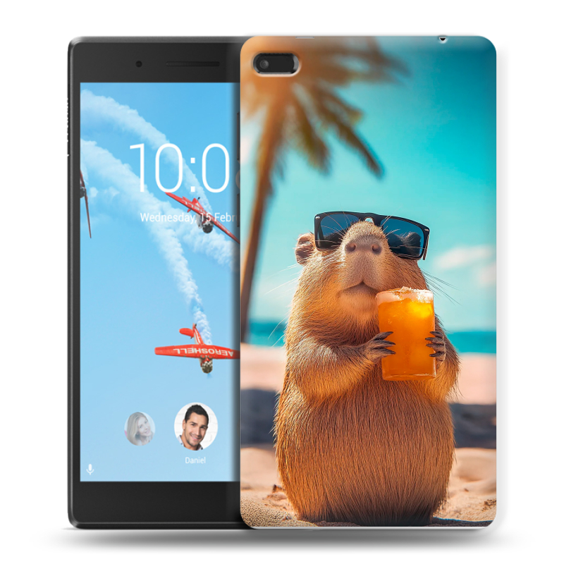 Силиконовый чехол на Lenovo Tab 4 7 с принтом Капибара Силиконовый чехол на Lenovo Tab 4 7 с принтом Капибара