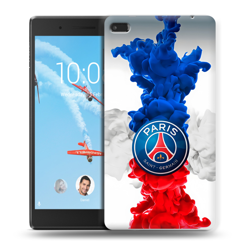 Силиконовый чехол на Lenovo Tab 4 7 с принтом PSG ПСЖ Силиконовый чехол на Lenovo Tab 4 7 с принтом PSG ПСЖ