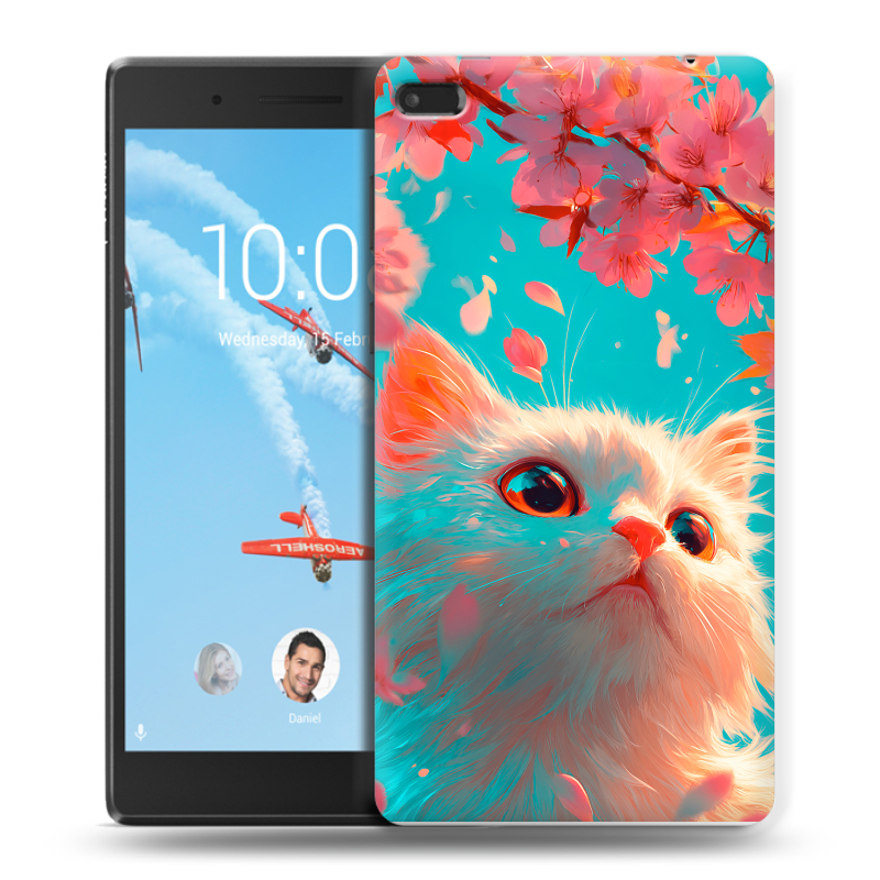 Силиконовый чехол на Lenovo Tab 4 7 с принтом Красивый кот Силиконовый чехол на Lenovo Tab 4 7 с принтом Красивый кот