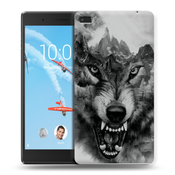 Силиконовый чехол на планшета Lenovo Tab 4 7 Essential с принтом Волк Силиконовый чехол на планшета Lenovo Tab 4 7 Essential с принтом Волк