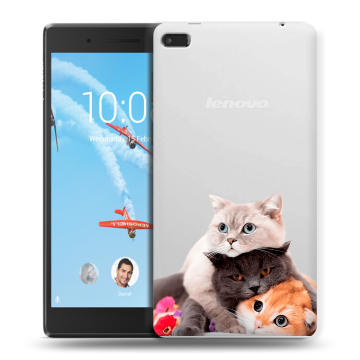 Силиконовый чехол на планшета Lenovo Tab 4 7 Essential с принтом Кошки Силиконовый чехол на планшета Lenovo Tab 4 7 Essential с принтом Кошки