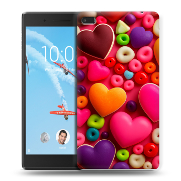 Силиконовый чехол на планшета Lenovo Tab 4 7 Essential с принтом Сердечки Силиконовый чехол на планшета Lenovo Tab 4 7 Essential с принтом Сердечки