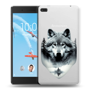 Силиконовый чехол на Lenovo Tab 4 7 Essential с принтом Волк в лесу