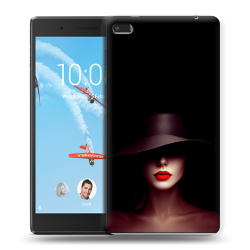 Силиконовый чехол на Lenovo Tab 4 7 Essential с принтом Девушка в шляпе