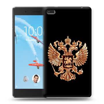 Силиконовый чехол на Lenovo Tab 4 7 Essential с принтом Герб России золотой Силиконовый чехол на Lenovo Tab 4 7 Essential с принтом Герб России золотой