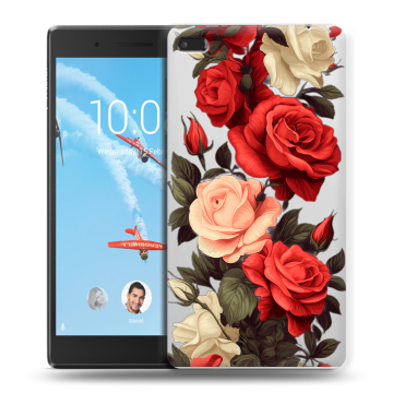 Силиконовый чехол на Lenovo Tab 4 7 Essential с принтом Розы