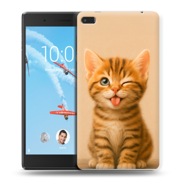 Силиконовый чехол на Lenovo Tab 4 7 Essential с принтом котенок