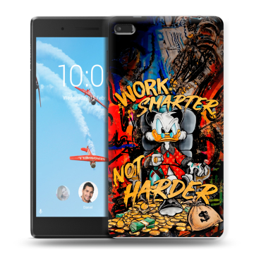 Силиконовый чехол на Lenovo Tab 4 7 Essential с принтом Дональд Дак Деньги