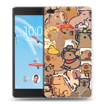 Силиконовый чехол на Lenovo Tab 4 7 Essential с принтом капибара Силиконовый чехол на Lenovo Tab 4 7 Essential с принтом капибара